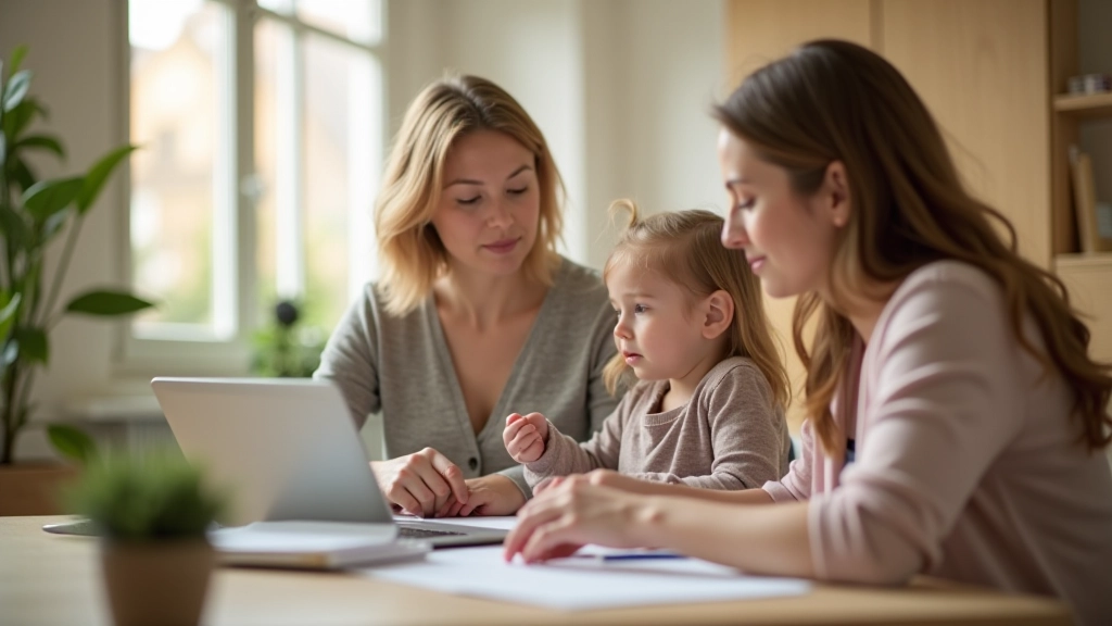 Žena v těhotenství kontroluje dokumenty