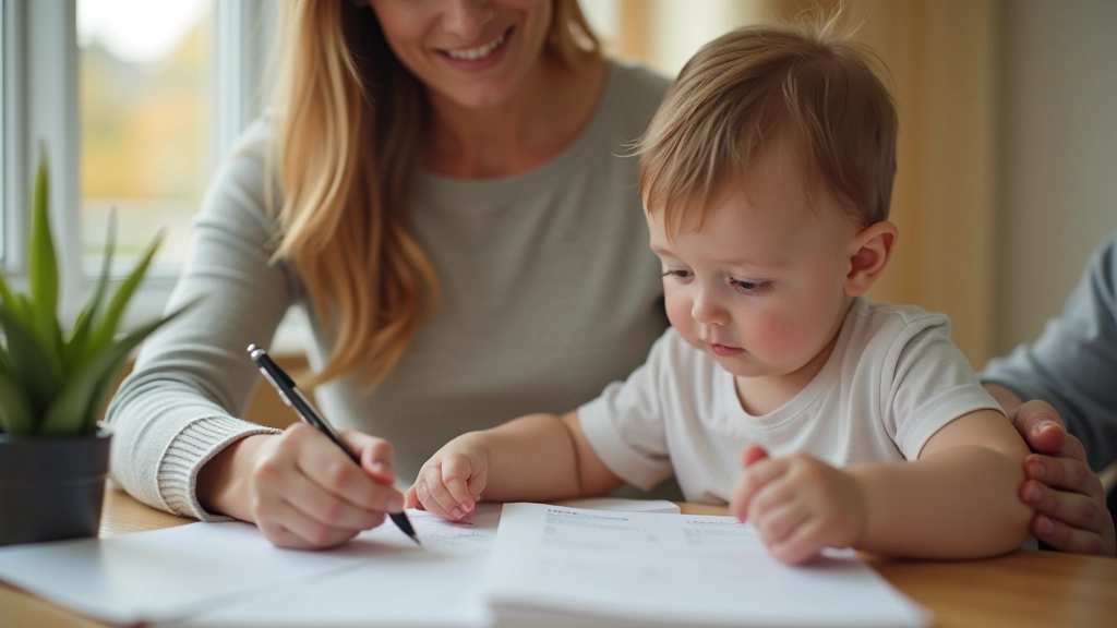 Rodiče diskutují o finančních plánech s doklady