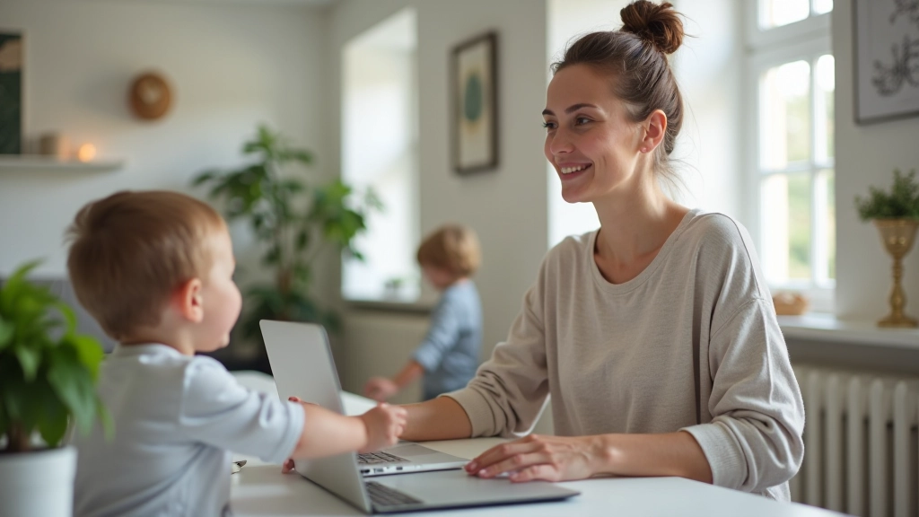 Rodič pracuje z domova a péče o dítě - home office a rodičovská péče